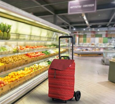 Супермаркет-візок Gimi Easy, червоний, 40 л, сталь і поліестер