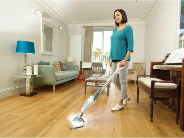 Парова швабра Black+Decker 2-в-1 FSM1616, 1600 Вт, знімна насадка Delta, для гігієнічного та ретельного прибирання, легке керування, 2 серветки в комплекті