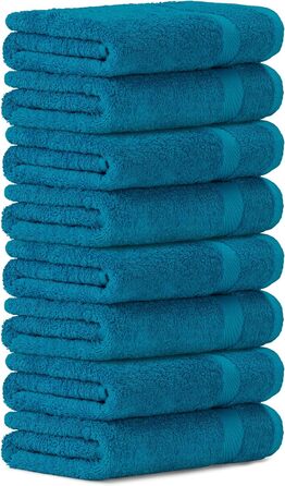 Набір рушників Luckytowel 50x100 см, 100% бавовна, 8 шт, бірюзові, 600 г/м², Oeko-Tex
