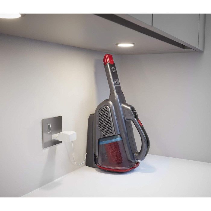 Акумуляторний ручний пилосос BLACK+DECKER 12V, безмішковий, циклонний, з довгою та висувною щілинною насадкою, зарядна станція