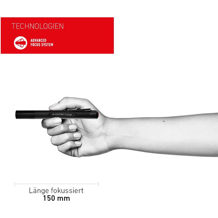 Ліхтарик Ledlenser P4 Core 90 лм, компактний, Advanced Focus, 6 годин, для туризму та кемпінгу