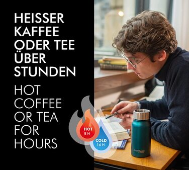Термокружка THERMOcafé by THERMOS TC 0,35л з нержавіючої сталі, 8 год гаряче & 16 год холодне, без BPA, для кави з собою
