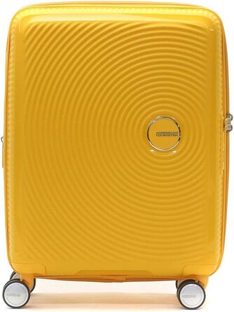 Валіза American Tourister Soundbox 55 см, 41 л, розширювана, жовта, ручна поклажа, з TSA замком
