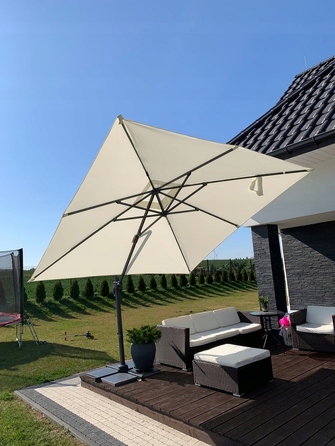 Парасолька садова з консоллю GardenLine, сіра, 250 x 260 см