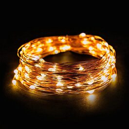 Гірлянда EMOS Micro LED 8 м, 80 діодів, тепле біле світло, мідний дріт, для дому і вулиці, водонепроникна IP44, таймер, 230В