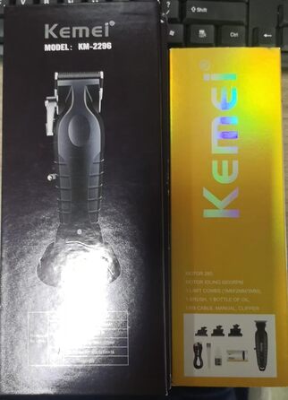 Професійний набір тримерів і машинок для стрижки KEMEI, електричний T-Blade тример для чоловіків, перукарські ножиці, 11 насадок, акумуляторний, для сім'ї, модель 2293+2296 чорний