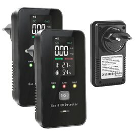 Набір з 2-х детекторів чадного газу та газу 4-в-1 з LCD-дисплеєм, датчик CO, метану та LPG для дому, кемпера та автобудинку, акустичний сигнал тривоги