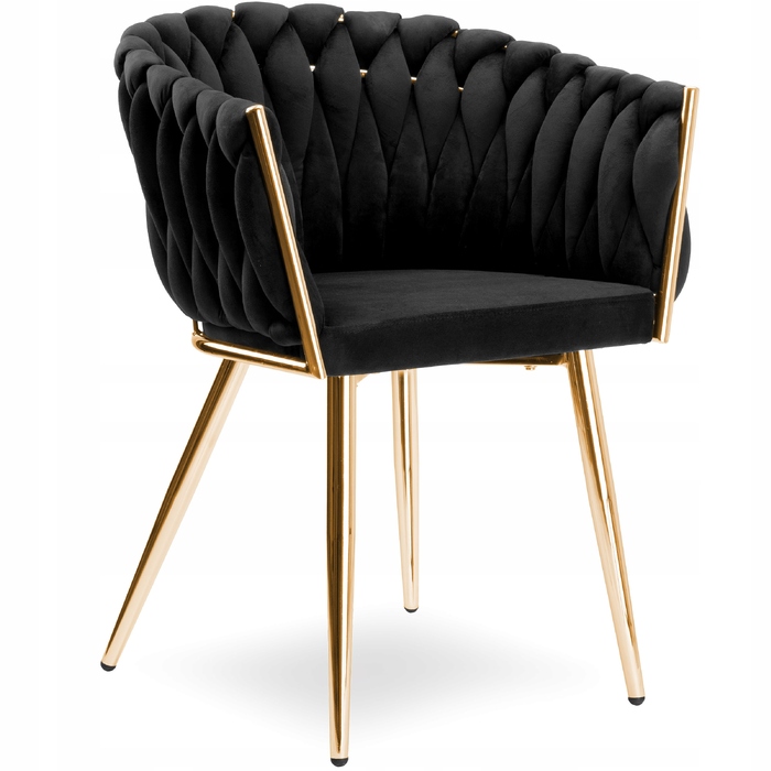 Обивочне велюрове крісло COFTON Gold velvet, чорне