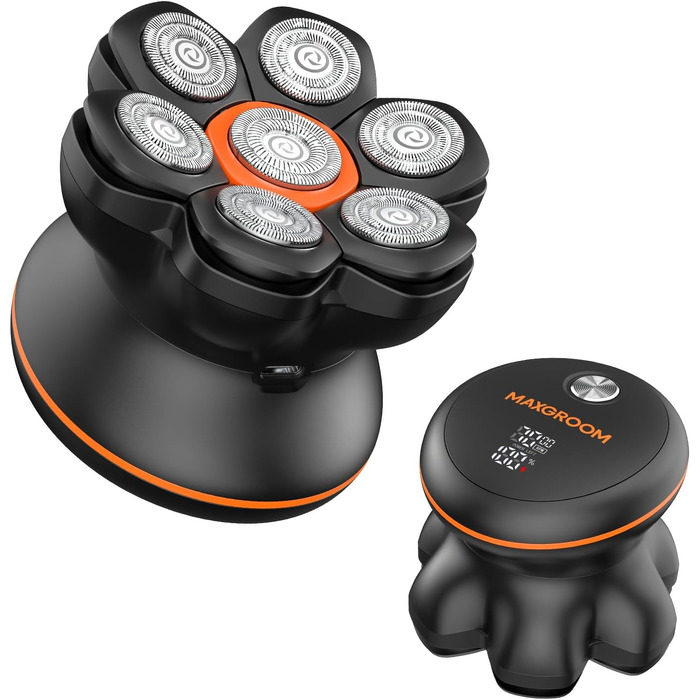 Машинка для гоління голови MAXGROOM Herren 7D, водонепроникна IPX6, з USB-C зарядкою, чорна