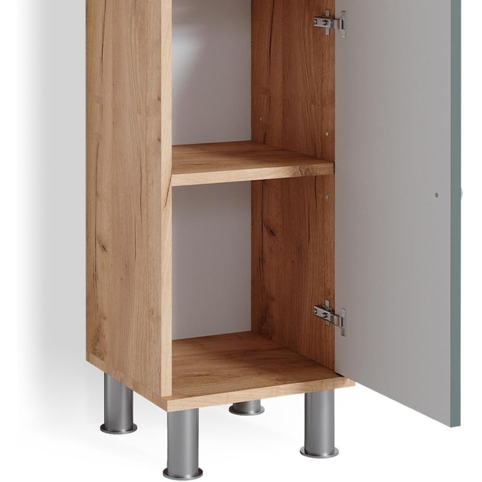 Шафа для ванної Vicco Fynn, середня, зелена/дуб золота, 30x95x30 см
