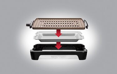 Електричний гриль George Foreman Smokeless для дому, бездимний, антипригарний, з піддоном для жиру, регулятором температури, вертикальне зберігання, модель 25850-56