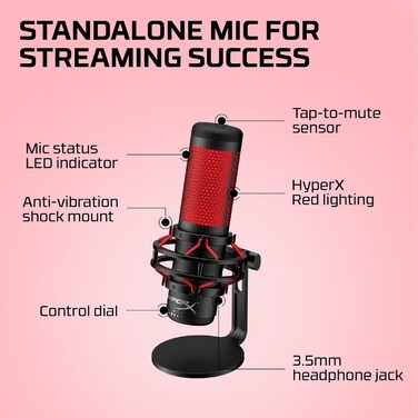 Мікрофон HyperX QuadCast USB для стрімінгу та ігор, чорний
