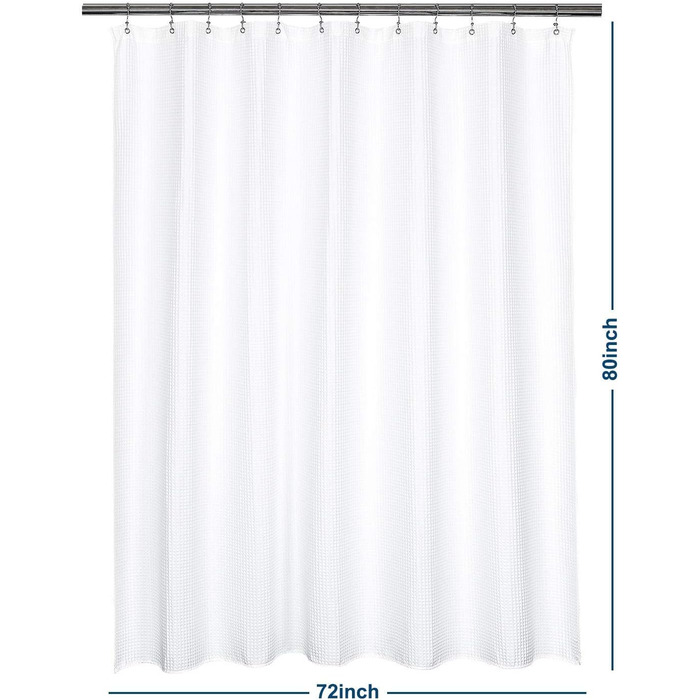 Шторка для душу Barossa Design Extra Langer, 183 x 203 см, білий, бавовна, важка тканина, для готелів та СПА