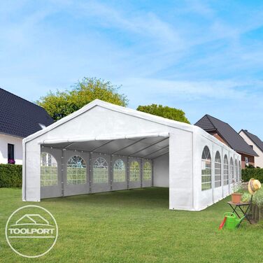 Преміум намет для вечірок TOOLPORT 5x10 м, водонепроникний павільйон з ПЕ тентом 450 N, садовий фест-зал, біло-сірий