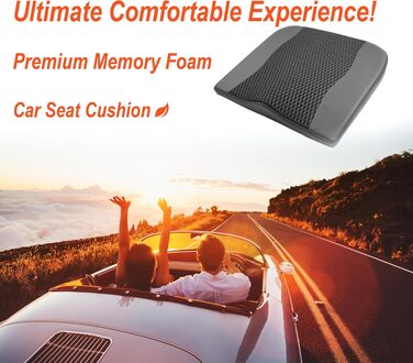 Автомобільна подушка Lofty Aim з Memory Foam для водія: підтримка спини, зняття болю при ішіасі, чорний 4D Mesh. Для автокрісла, офісного крісла, візка.
