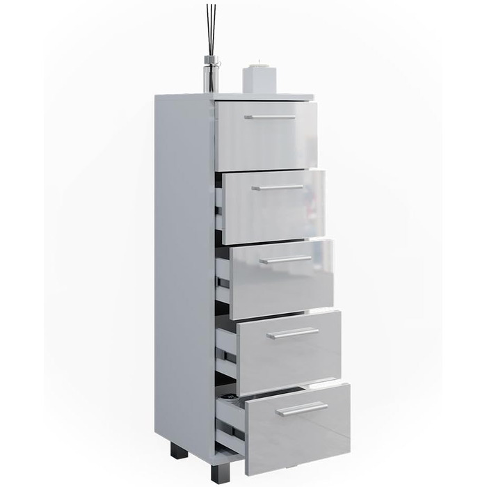 Пенал для ванної Vicco Ilias, білий глянець, 30x95 см