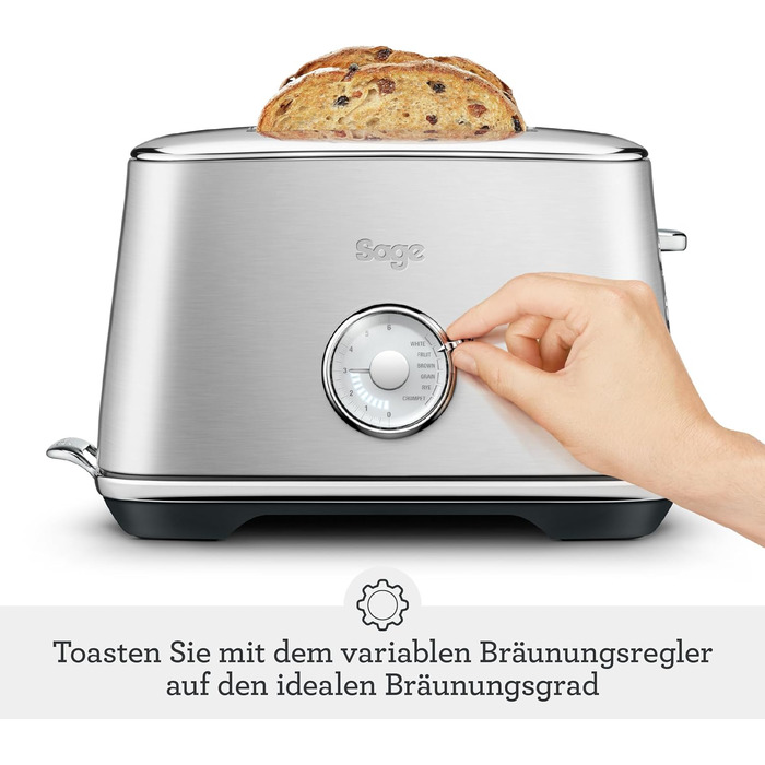 Тостер Sage Toast Select Luxe на 2 скибки з LED-таймером, нержавіюча сталь