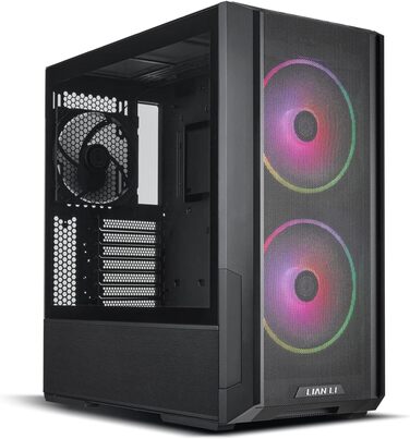Ігровий корпус для ПК LIAN LI LANCOOL 216, чорний, E-ATX, з підсвіткою RGB, 2x 160 мм вентилятори, Midi Tower