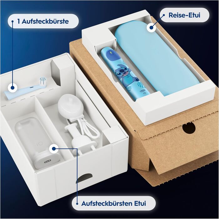 Електрична зубна щітка Oral-B iO Series 2, набір з 2 шт, чорний/зелений (Stitch Blue)