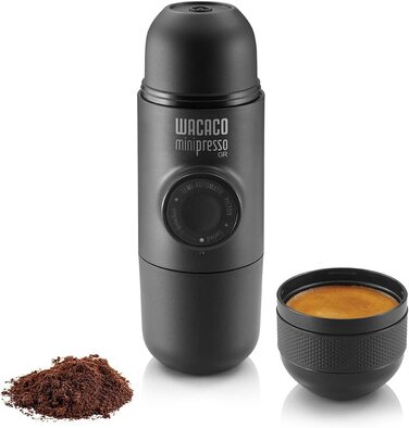 Портативна кавова машина WACACO Minipresso GR для еспресо, сумісна з меленою кавою, ручна, для подорожей