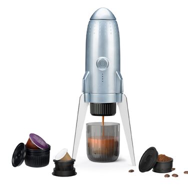 Кавомашина еспресо 3-в-1 портативна електрична 19 бар для кави меленої та NESPRESSO/Dolce Gusto, Space Grey