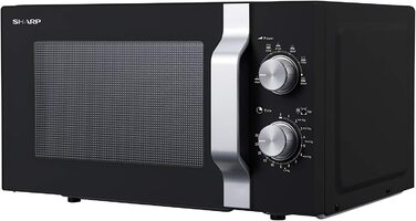 Мікрохвильова піч Sharp R204BA 20 л, 800 Вт, 6 режимів, таймер 30 хв, чорна
