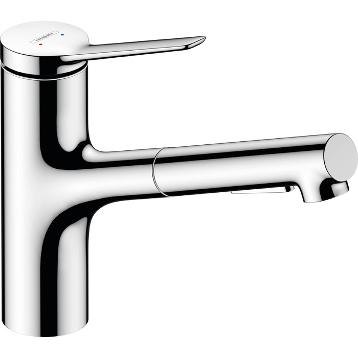 Змішувач кухонний Hansgrohe Zesis M33 з витяжним душем, 2 режими, висота виливу 150 мм, поворотний на 150°, хром