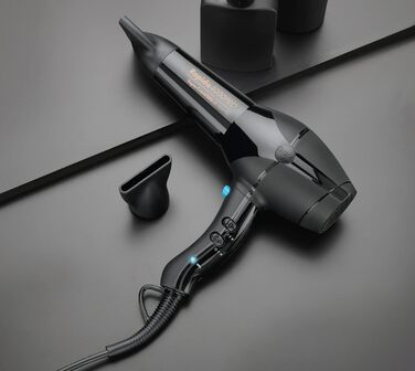 Фен для волосся Diva Styling Rapida 4000 Pro, 4 температурні та 2 швидкісні режими, Cool-Shot, надійний AC-мотор, чорний онікс