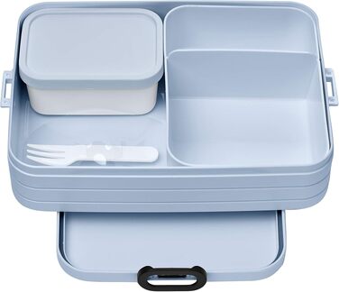 Набір ланчбоксів Mepal Lunch to go Set з контейнером Lunchpot, великий бенто-бокс з роздільниками для дорослих, Old Nordic Blue, Large