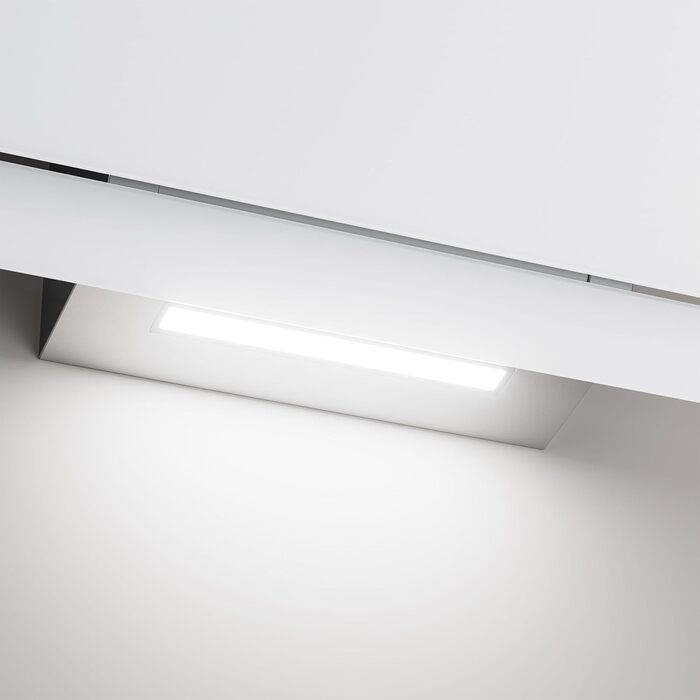Похила витяжка для кухні CIARRA CBCS6765C 60 см, сталь та скло, білий/сріблястий, 580 м³/год, з вугільним фільтром CBCF055, сенсорне керування, настінний монтаж, клас A+