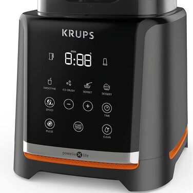 Блендер Krups InfinyMix KB9158 Highspeed 1600 Вт, чорний металік: професійний блендер для смузі, коктейлів, крихти льоду з тритановим глечиком та рецептами
