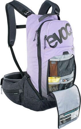 Рюкзак EVOC TRAIL PRO 16л з захистом спини, мультиколір, для трейлрайдингу та перегонів, розмір S/M, LITESHIELD PLUS, легкий, широкий пояс, відсік для питної системи 3л