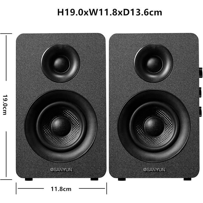 Sanyun SW208: Акустична система 3.0 Bluetooth 5.0, 60W, 2.0, для ПК, чорний