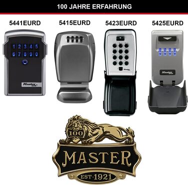 Сейф для ключів Master Lock з підсвічуванням кодових коліс, настінний вуличний ключ-бокс (12.6 x 7.2 x 5.2 см)