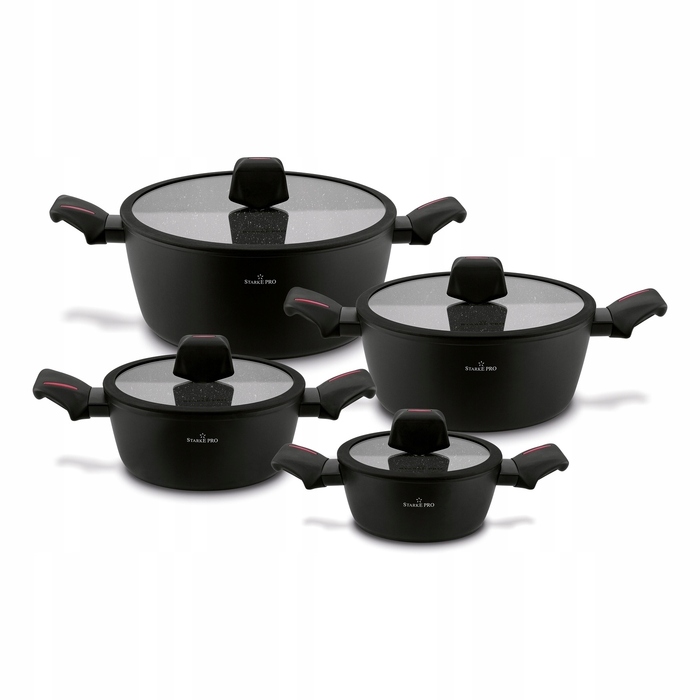 Набір скляних каструль Starke Pro Piccante, 8 предметів