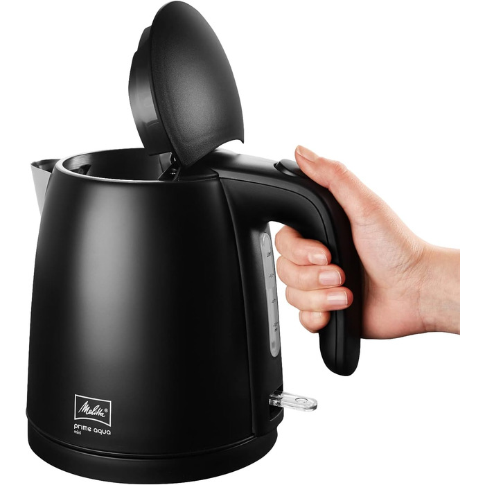 Електрочайник MELITTA Prime Aqua Mini, нержавіюча сталь, 1 л, 2200 Вт, чорний