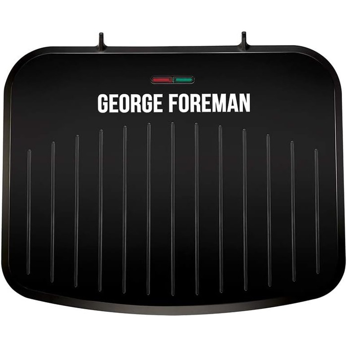 Гриль George Foreman 25810 Medium Fit — універсальна антипригарна електрогриль-плита для грилю, тостів, швидке нагрівання, чорний