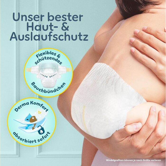 Підгузки Pampers Premium Protection розмір 1 (2-5 кг), пачка 180 шт, на липучках