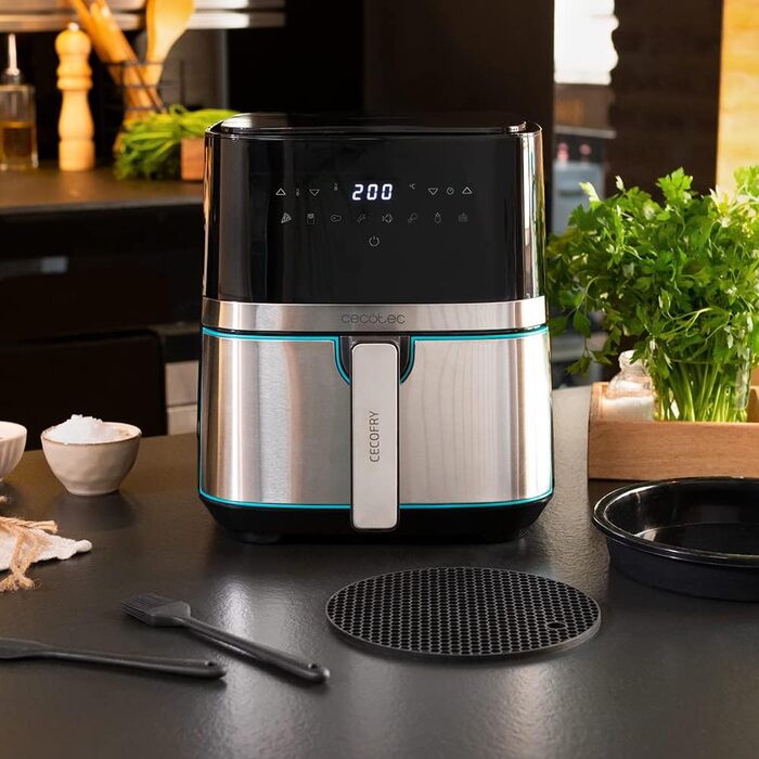 Фритюрниця повітряна Cecotec Cecofry Full Inox 5500 Pro, 5.5 л, 1700 Вт, з аксесуарами