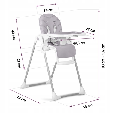 Стілець для годування RicoKids, 102 x 54 x 72 см
