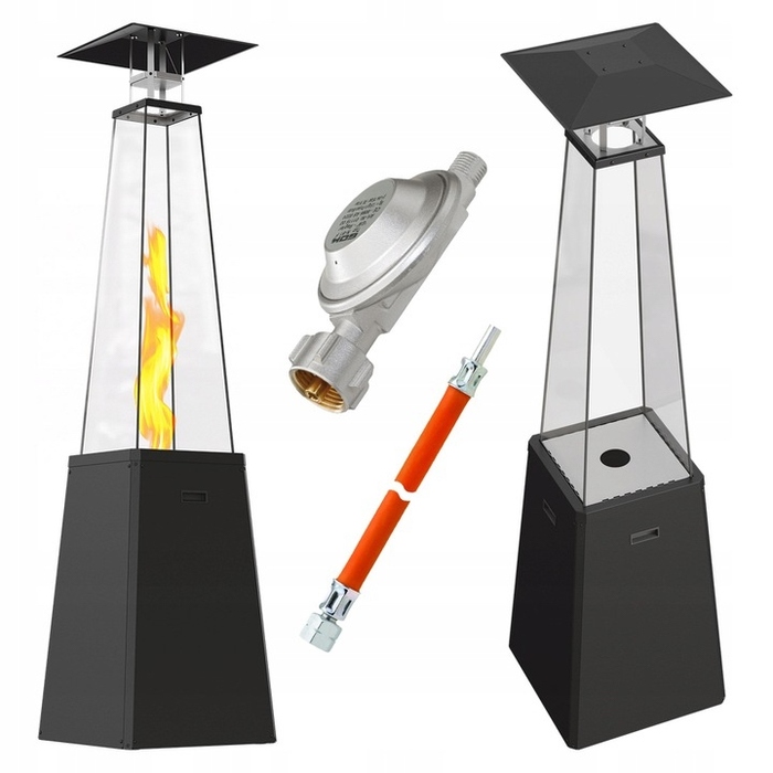 Газовий обігрівач-парасолька для саду KRATKI Umbrella BS, чорний, 12 кВт
