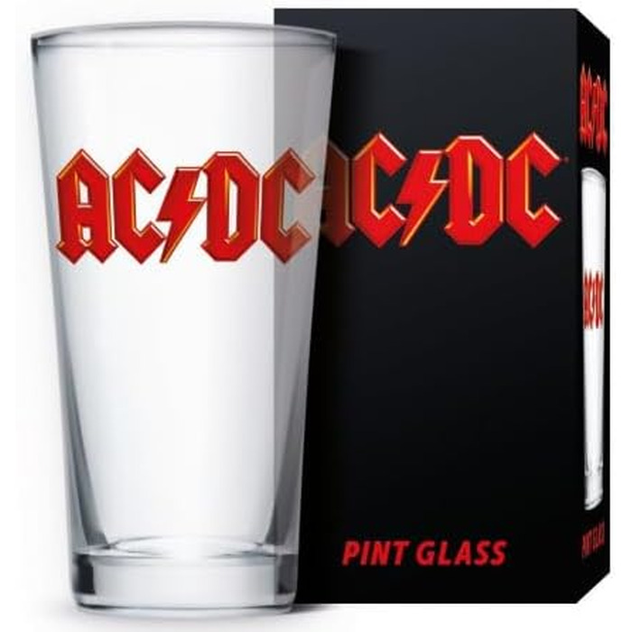 Склянка AC/DC прозора, 9х9х15 см - офіційний мерч для фанатів