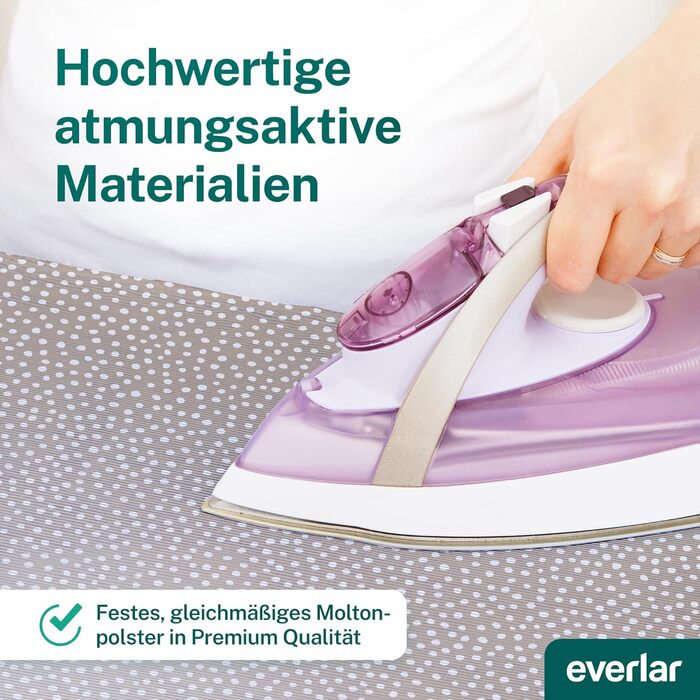 Преміум чохол для прасувальної дошки everlar 120x40 см, OEKOTEX100, Німеччина, сірий з білими крапками, для парових станцій, з комфортною підкладкою