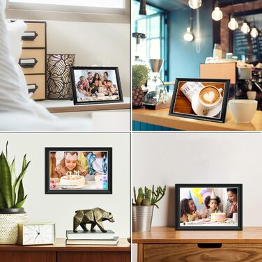 FRAMEO Цифрова фоторамка FRAMEO 11 дюймів, 64 ГБ, WiFi Smart, сенсорний екран FHD 1920 x 1280, IPS, автоматичне обертання, підтримка SD-карт на USB-накопичувачі, 2,4/5 ГГц, керування застосунком через Frameo