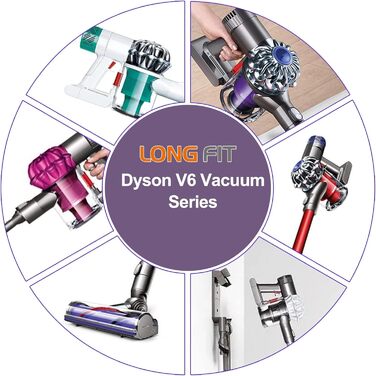 Акумулятор для пилососа Dyson V6 DC62 LONGFIT 6500mAh Li-ion, сумісний із моделями Animal, Trigger, Fluffy, Motorhead, Absolute, DC58, DC59, DC61, DC62, DC72, DC74, SV03, SV05, SV06, SV07, SV09