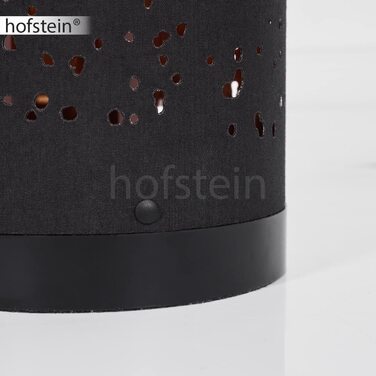 Торшер HOFSTEIN Bansberia LED з металу і дерева, чорний/натуральний, з блискітками, 15 Вт, 980 лм, 3000K, диммер на кабелі