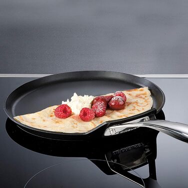 Сковорода для крепів LE CREUSET, діаметр 28 см, антипригарне покриття, для всіх типів плит (включно з індукційними), антрацит/срібло