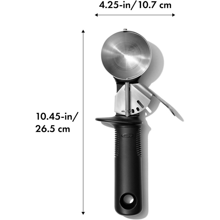 Ложка для морозива OXO Good Grips Robuste (нержавіюча сталь, чорна, 26.7 см) з тригером