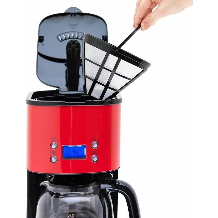 Кавоварка крапельна H.Koenig MG30, 1,5 л, 12-20 чашок, LCD, програмована, червона