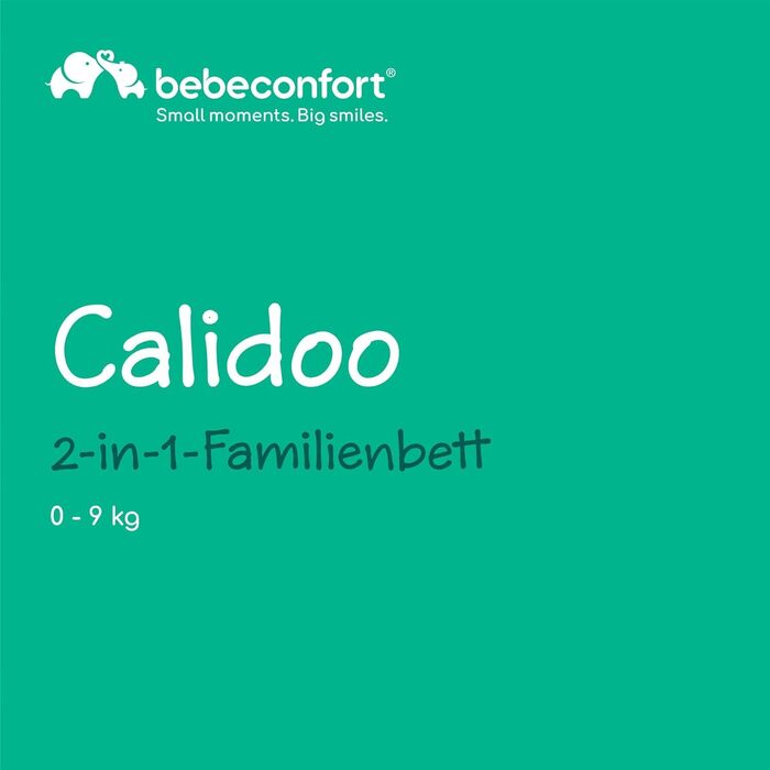 Дитяче ліжечко-колиска Bebeconfort Calidoo 2-в-1, сіро-блакитне, для немовлят 0-6 міс, регульована висота, велика матрац, сітчасті боки, складана стінка